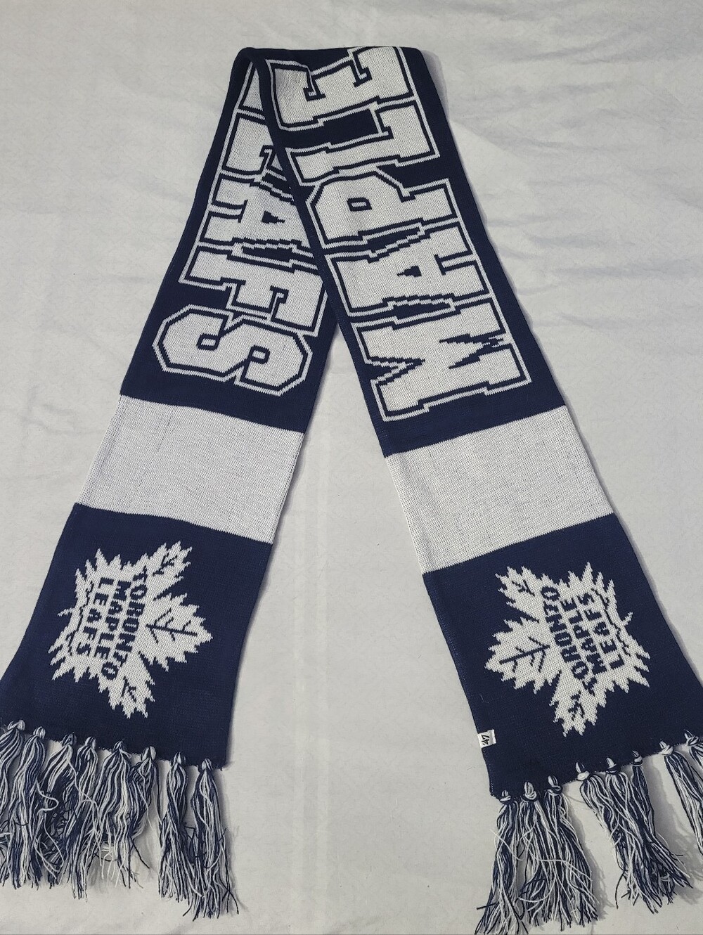 Toronto Maple Leafs Navy and White Knit Scarf